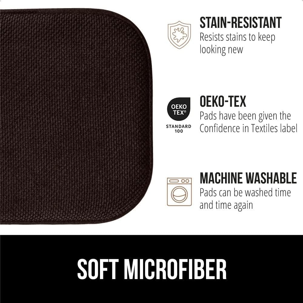 Gorilla Grip Chair Cushions, Set of 4, 16×16, Memory Foam Pads for Dining Room, Kitchen Table, Office Desk, Rocking Chairs, Stay in Place Backing, Comfortable Microfiber Seat Cover Pad Cushion, Brown