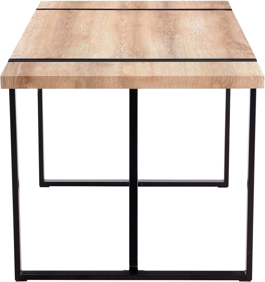 55” Kitchen Table,Dinner Table for 4-6, Kitchen & Dining Room Tables,Wood Dining Table with Metal Legs for Living Room & Dining Room