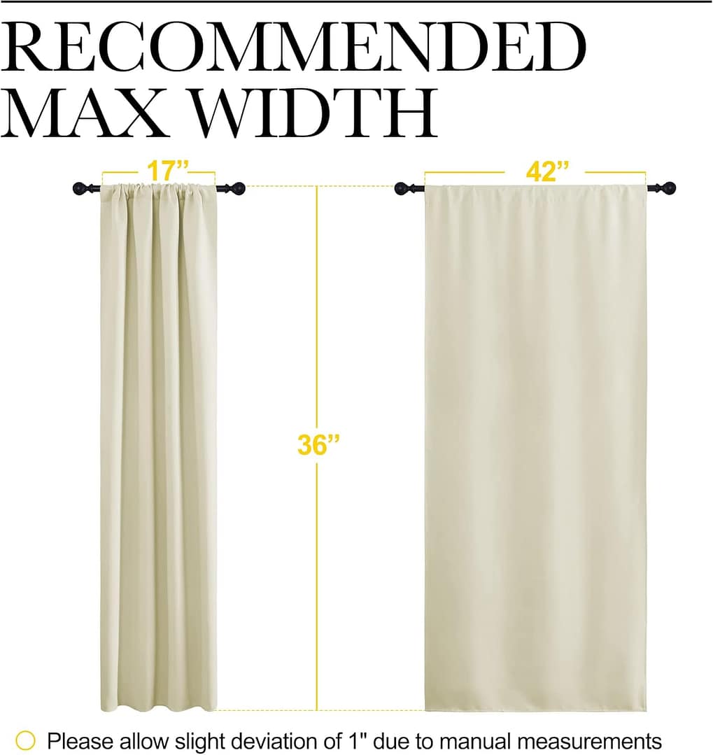 NICETOWN Kitchen Curtains, Short Blackout Curtains & Drapes, Small Window Draperies for Dining Room, Cupboard (Beige, 42 in x 36 in (W x L), Set of 2)