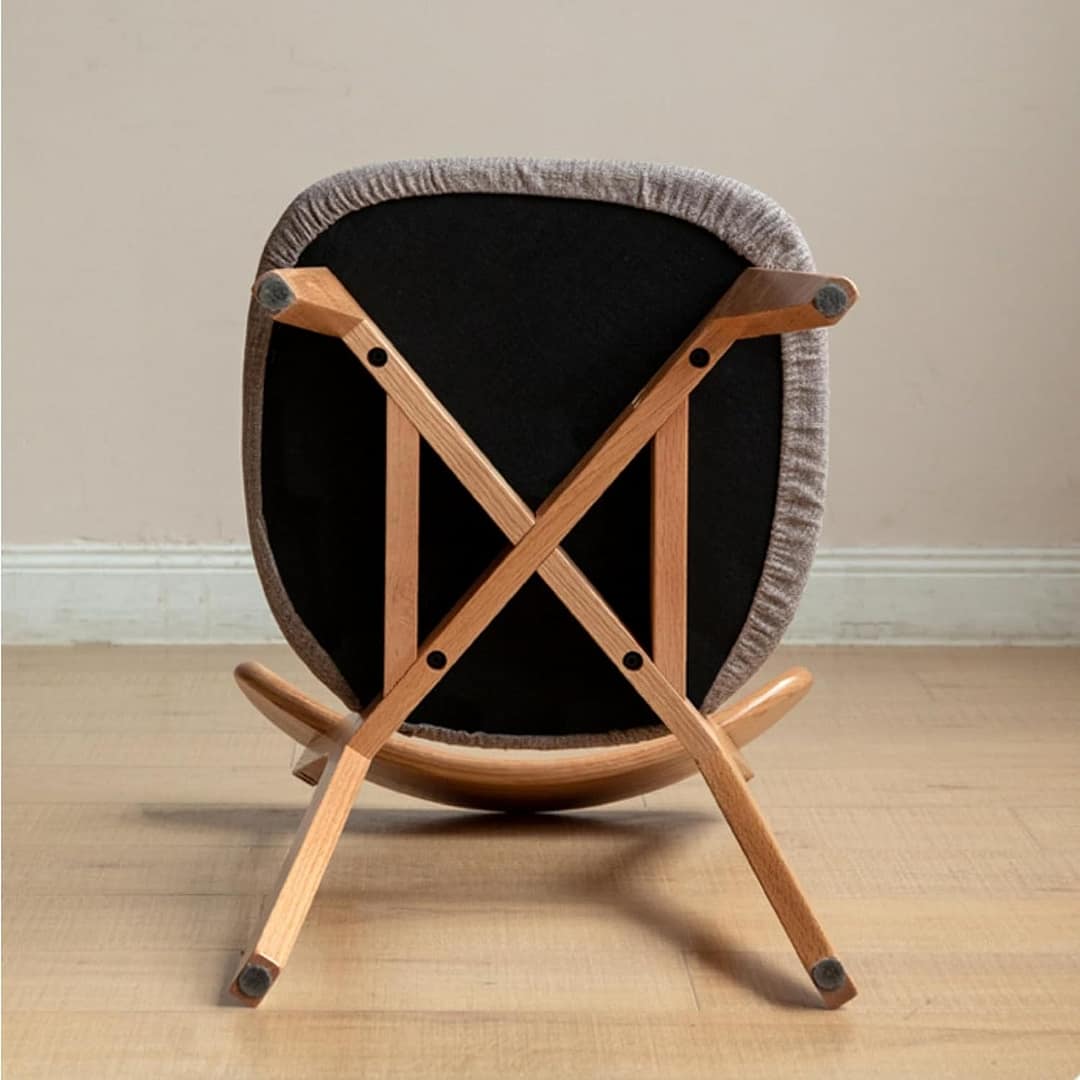 100% Solid Oak Wood Dining Chairs,Mid Century Modern Dining Chairs with Upholstered Cushion,Kitchen,Dining Room Chairs Set of 1/2/4 (1, Walnut Color Grey Upholstery)