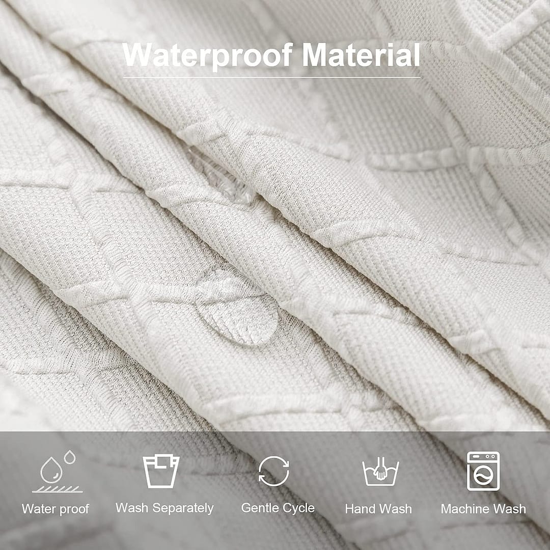 Genina Waterproof Chair Covers for Dining Room Dining Chair Covers Kitchen Parsons Chair Covers (White, 6 PCS)