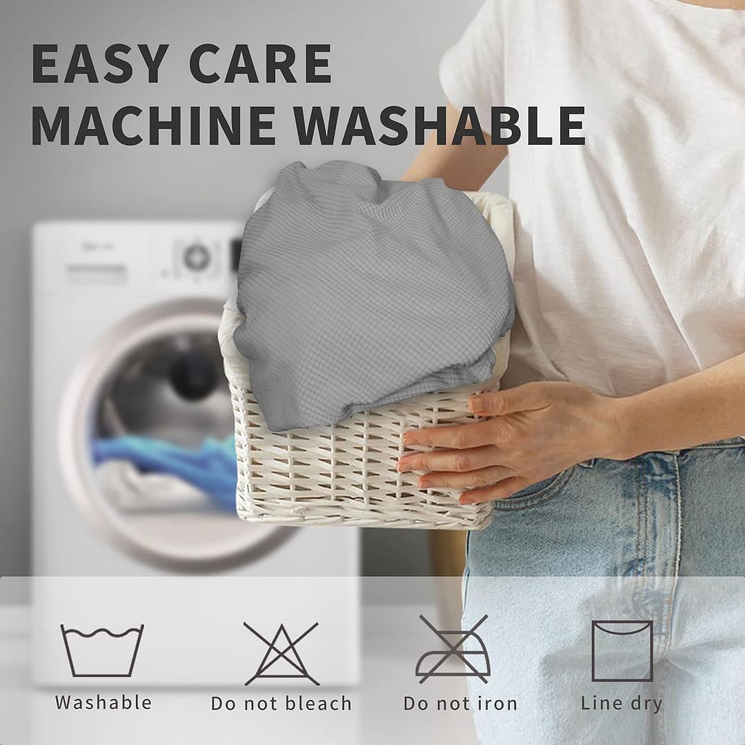 Easy-Going 100% Waterproof Dining Room Chair Cover Set of 6, Stretch Jacquard Parson Chair Slipcover Removable Washable Chair Protector for Home, Restaurant, Banquet (Large, Light Gray)