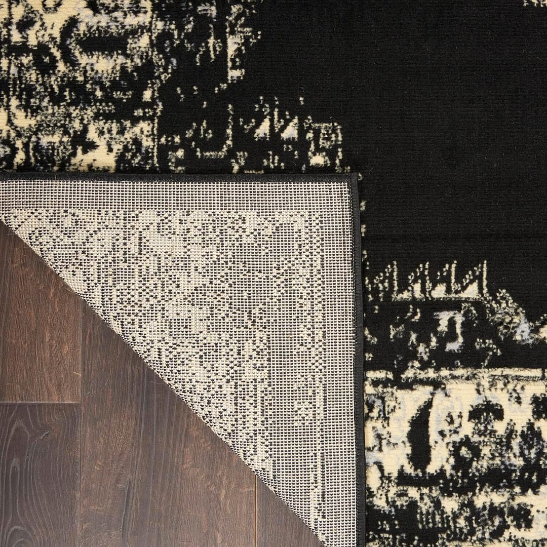 Nourison Grafix Traditional Black 7′ x 10′ Area Rug, Easy Clean, Non Shedding, Bed Room, Living Room, Dining Room, Kitchen (7×10)