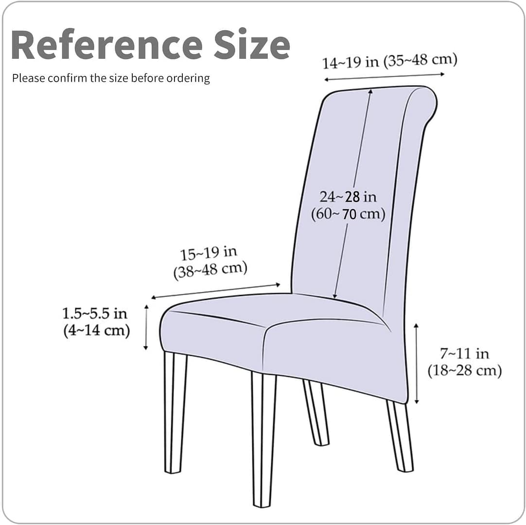 Deisy Dee Stretch XL/Oversized Soft Spandex Extra Large Dining Room Chair Covers for Kitchen DiningRemovable Washable Chair Protectors Slipcovers (Black, 4)