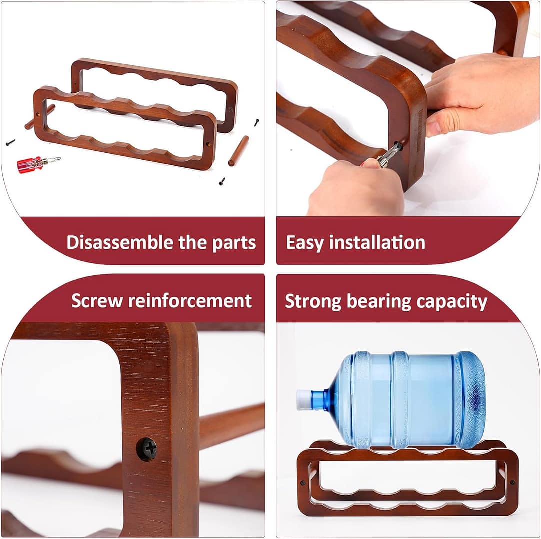 Wine Rack Freestanding Floor Wine Racks countertop for Kitchen Dining Room Basement Wine Cellar or bar Bamboo