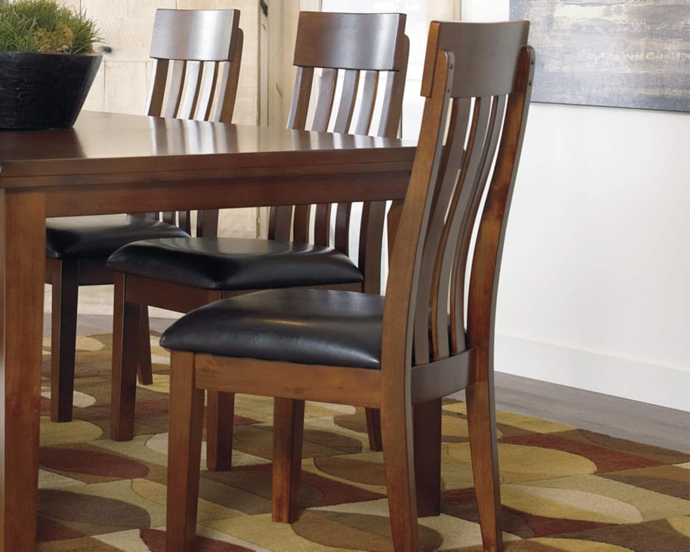Signature Design by Ashley Ralene Rake Back 19″ Dining Room Chair 2 Count, Medium Brown