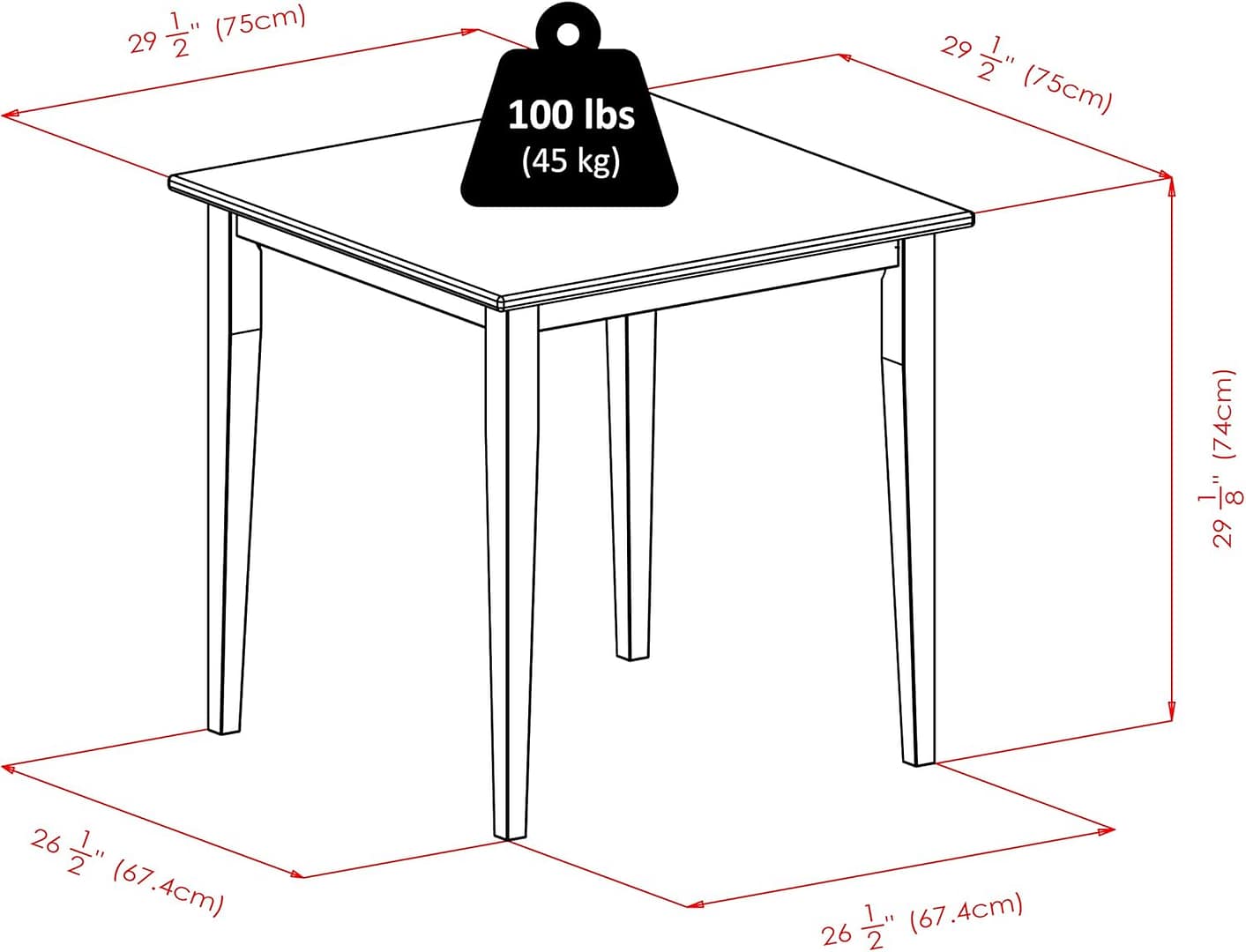 Winsome Groveland Wooden Square Dining Table