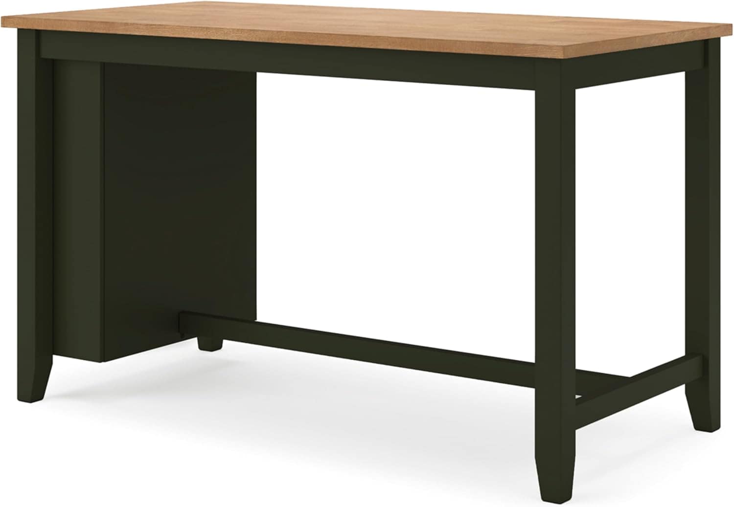 Signature Design by Ashley Gesthaven Modern Counter Height Dining Table with 3 Shelves and Trestle Base, Light Brown & Green