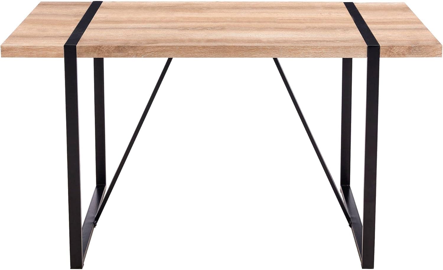 55” Kitchen Table,Dinner Table for 4-6, Kitchen & Dining Room Tables,Wood Dining Table with Metal Legs for Living Room & Dining Room