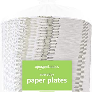 Amazon Basics Everyday Paper Plates, 8.62 Inch, Disposable, 200 Count