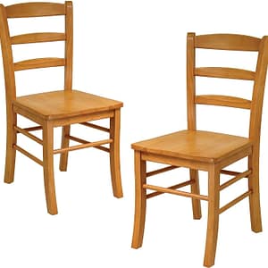 Winsome Wood Ladder Back Chair, Light Oak, 2 Pieces (34232), FURNITURE