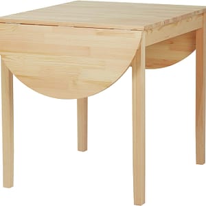 HOMCOM 55" Solid Wood Kitchen Table, Drop Leaf Tables for Small Spaces, Folding Dining Table, Natural