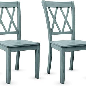 Giantex Set of 2 Dining Chairs, Rubber Wood Dining Room Chair, Farmhouse Dining Side Chairs, Max Load 400 Lbs, Wooden Kitchen Chairs for Home Kitchen, Dining Room