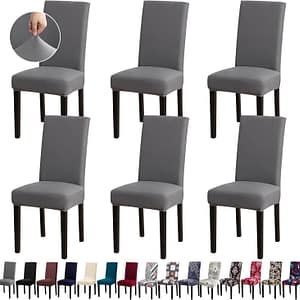 Chair Covers, Stretch Kitchen Dining Room Chair Covers Set of 6, Removable Washable Dining Chair Slipcovers for Home, Hotel, Banquet