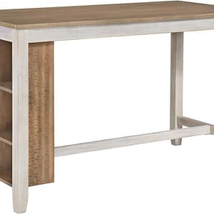 Signature Design by Ashley Skempton Farmhouse 36" Counter Height Dining Table with Storage & Wine Rack, Whitewash