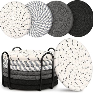 Coasters for Drinks, Coasters Set of 4 - Color, 8 Pack Coaster Set, Coffee Table Decor, Living Room Decor, Home Decor Living Room, Dining Table Centerpiece Decor, Room Decor for Men