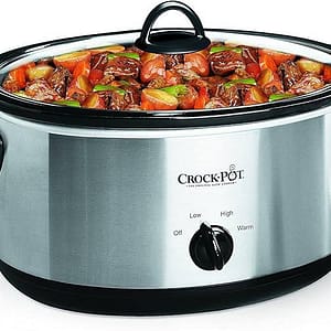 Crock-Pot 7 Quart Oval Manual Slow Cooker, Stainless Steel (SCV700-S-BR), Versatile Cookware