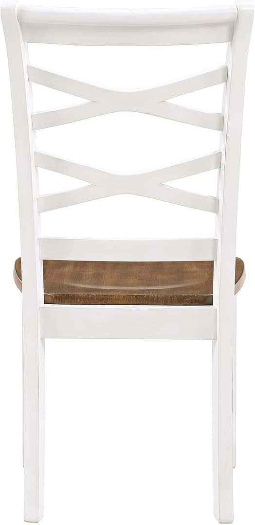 Lexicon Dining Table Set for 6 with Chairs, Solid Wood 7 Piece Farmhouse Dining Room Table and Chairs Set of 6, Cross Back, Easy Assembly Seater for Indoor Home, Dinner, Kitchen, Cherry/White