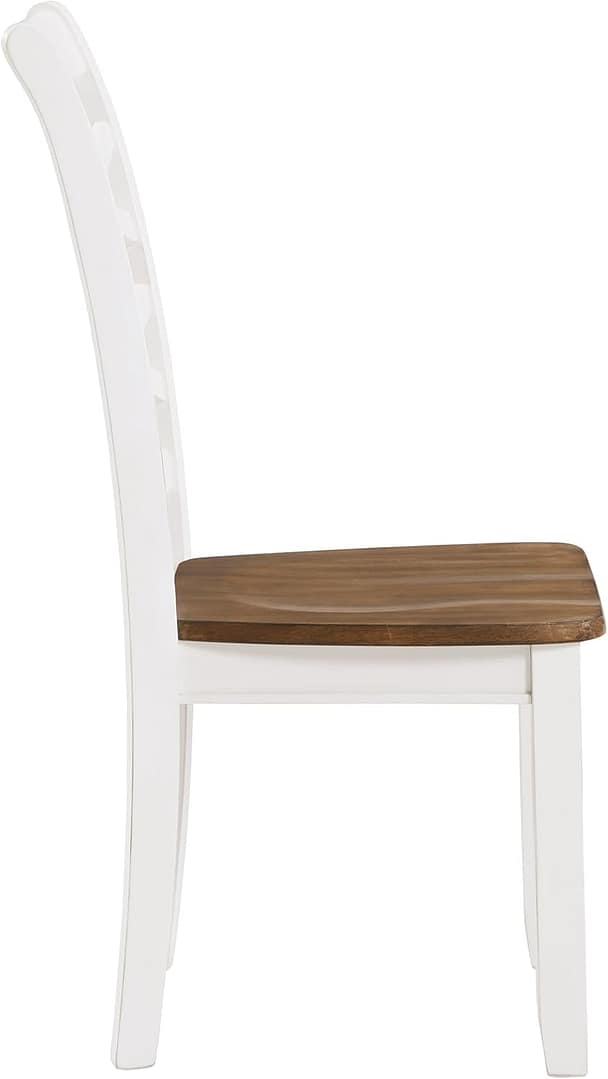 Lexicon Dining Table Set for 6 with Chairs, Solid Wood 7 Piece Farmhouse Dining Room Table and Chairs Set of 6, Cross Back, Easy Assembly Seater for Indoor Home, Dinner, Kitchen, Cherry/White