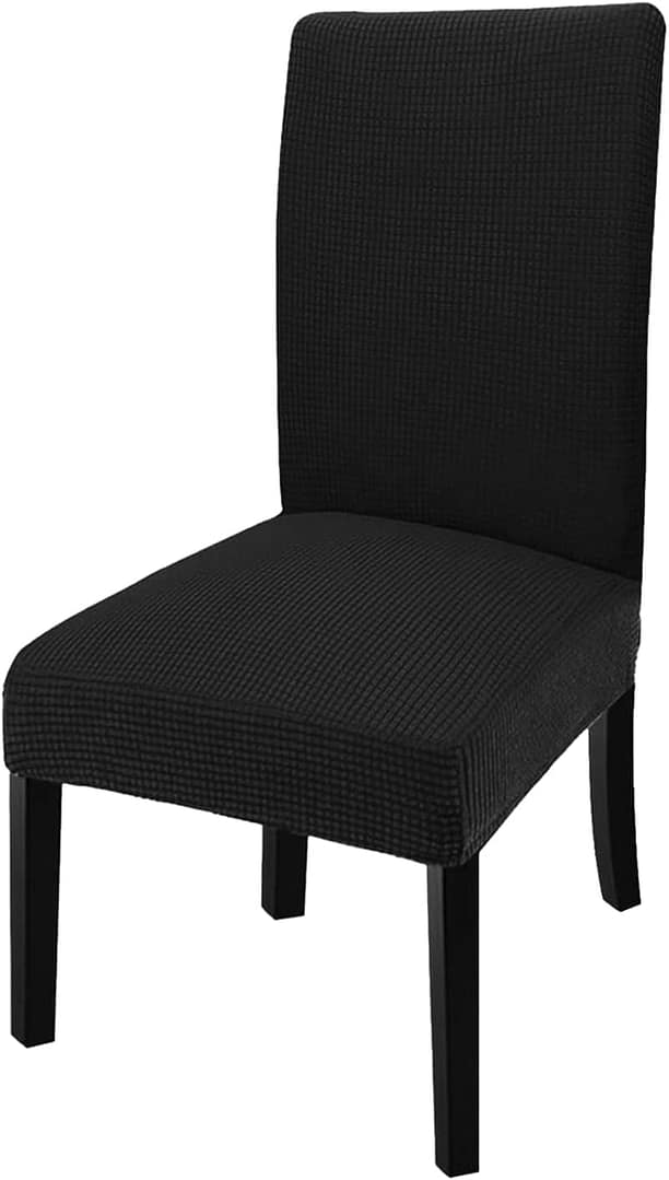 GoodtoU Chair Covers for Dining Room 4 Pack, Stretch Parson/Dining Chair Slipcover Removable Washable Chair Protector for Home/Restaurant/Banquet,Forros para Sillas de Comedor(Black, Set of 4)