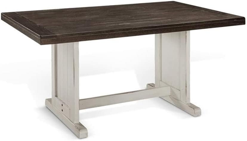 Pemberly Row Farmhouse Wood Kitchen Corner Breakfast Dining Nook Set with Hidden Storage in Off White Dark Brown