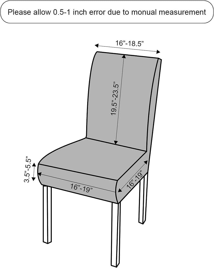 Genina Waterproof Chair Covers for Dining Room Dining Chair Covers Kitchen Parsons Chair Covers (White, 6 PCS)