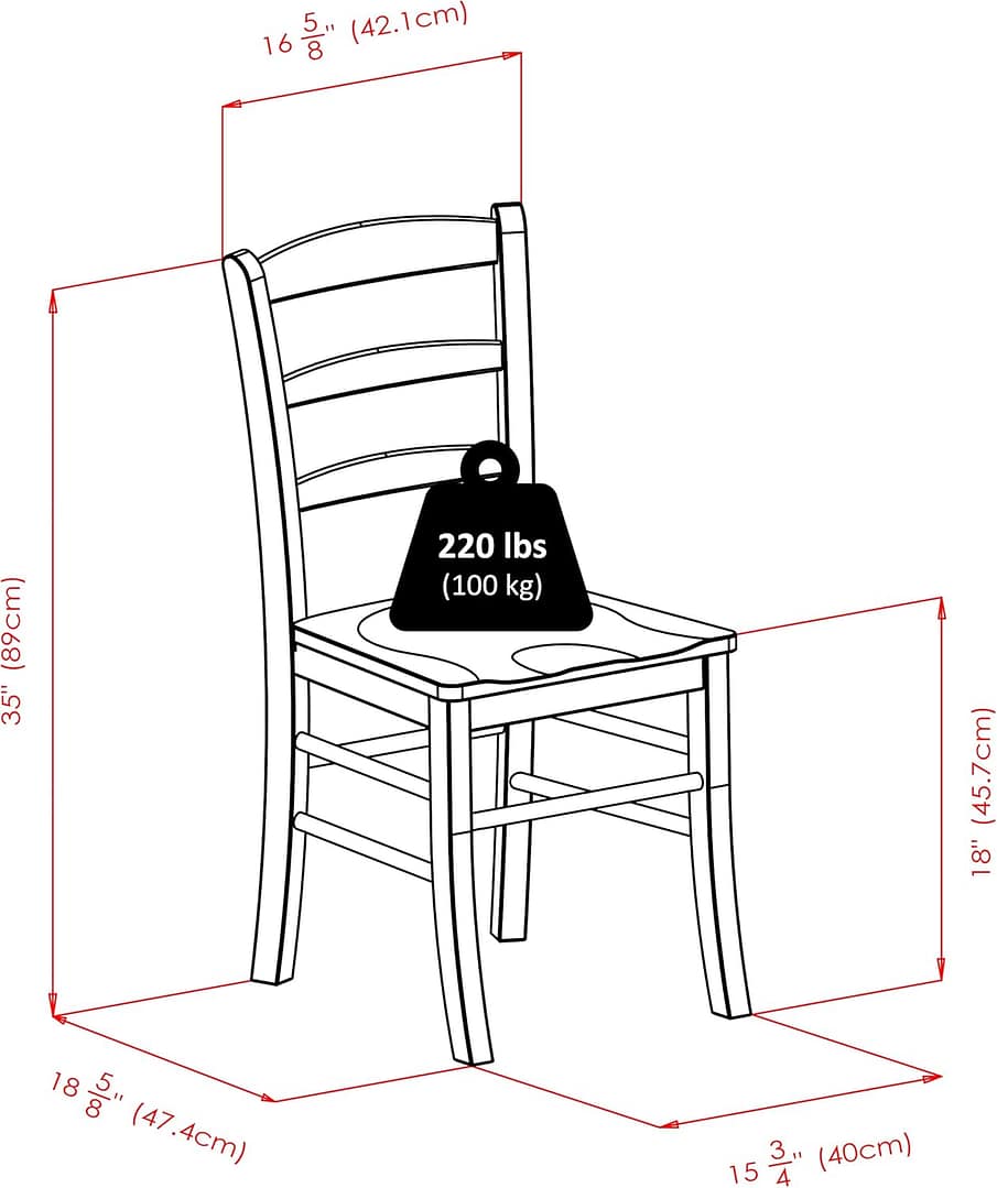 Winsome Wood Ladder Back Chair, Light Oak, 2 Pieces (34232), FURNITURE
